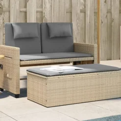 vidaXL - Tuinbank - Beige - Poly rattan