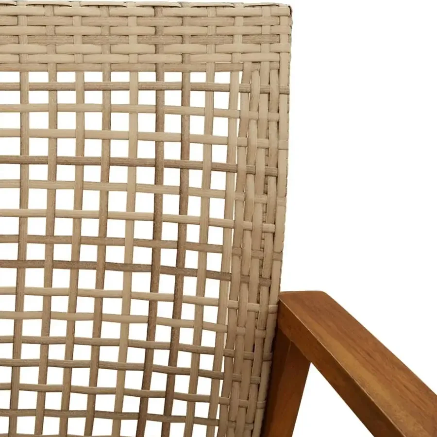 vidaXL - Tuinbank - Beige - Poly rattan en acaciahout beige - 112 cm