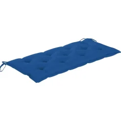 Tuinbanken-vidaXL - Tuinbank - Blauw - Bamboe - 120 cm - Met kussen