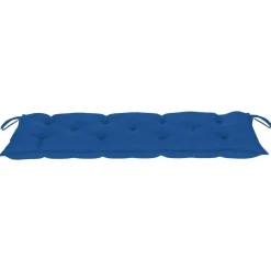 Tuinbanken-vidaXL - Tuinbank - Blauw - Bamboe - 120 cm - Met kussen