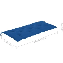 Tuinbanken-vidaXL - Tuinbank - Blauw - Bamboe - 120 cm - Met kussen