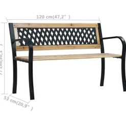 Tuinbanken-vidaXL - Tuinbank - Bruin - Hout - 120 x 53 x 77 cm