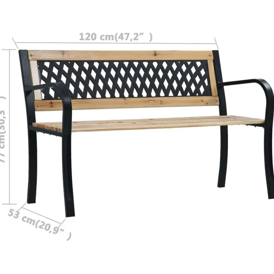 Tuinbanken-vidaXL - Tuinbank - Bruin - Hout - 120 x 53 x 77 cm