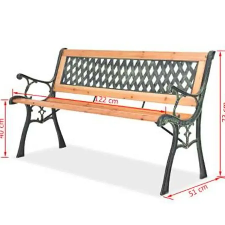 Tuinbanken-vidaXL - Tuinbank - Bruin - Hout - 122 cm