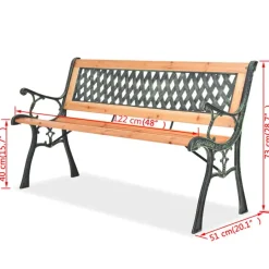 Tuinbanken-vidaXL - Tuinbank - Bruin - Hout - 122 cm