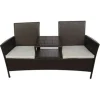 Tuinbanken-vidaXL - Tuinbank - Bruin - Poly rattan