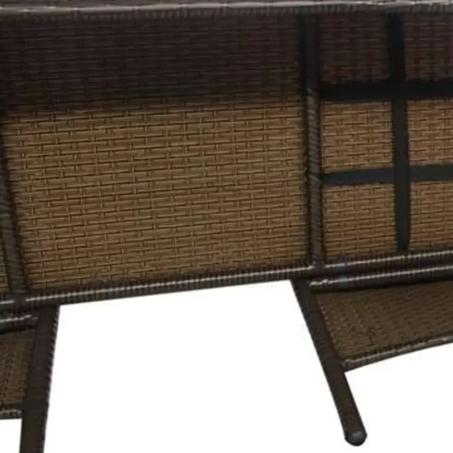 Tuinbanken-vidaXL - Tuinbank - Bruin - Poly rattan