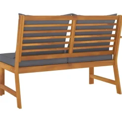 Tuinbanken-vidaXL - Tuinbank - Bruin - Stof - Met donkergrijs kussen - 114.5 cm