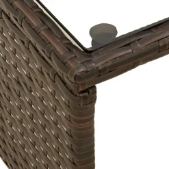 Loungesets-vidaXL - Tuinbank - Bruin - Poly rattan - L-vormig - Met tafel en kussens