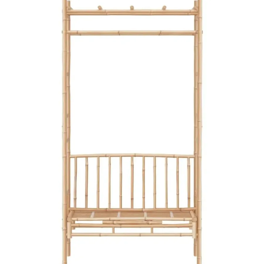 vidaXL - Tuinbank - Bruin - Bamboe - 116 cm - Met pergola