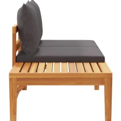 vidaXL - Tuinbank - Grijs - Acaciahout - Met tafel en kussens