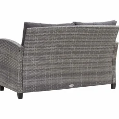 Loungebanken-vidaXL - Tuinbank - Grijs - Poly rattan