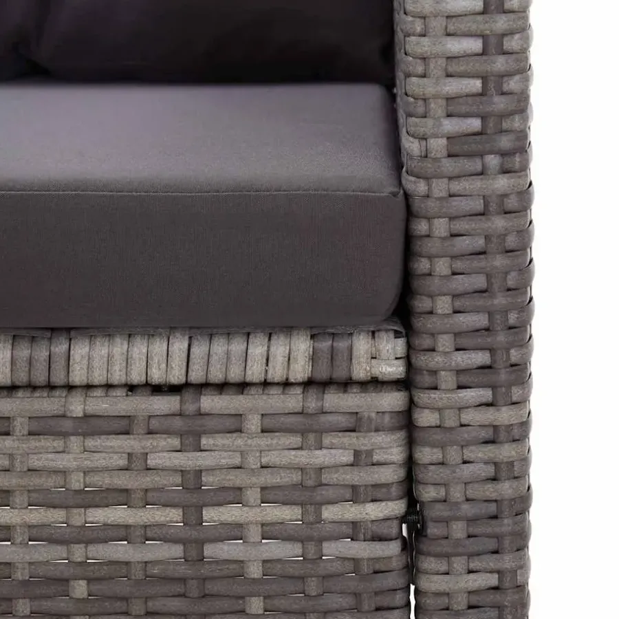 Loungebanken-vidaXL - Tuinbank - Grijs - Poly rattan