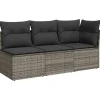 Loungebanken-vidaXL - Tuinbank - Grijs - Poly rattan