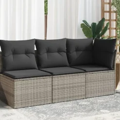 Loungebanken-vidaXL - Tuinbank - Grijs - Poly rattan