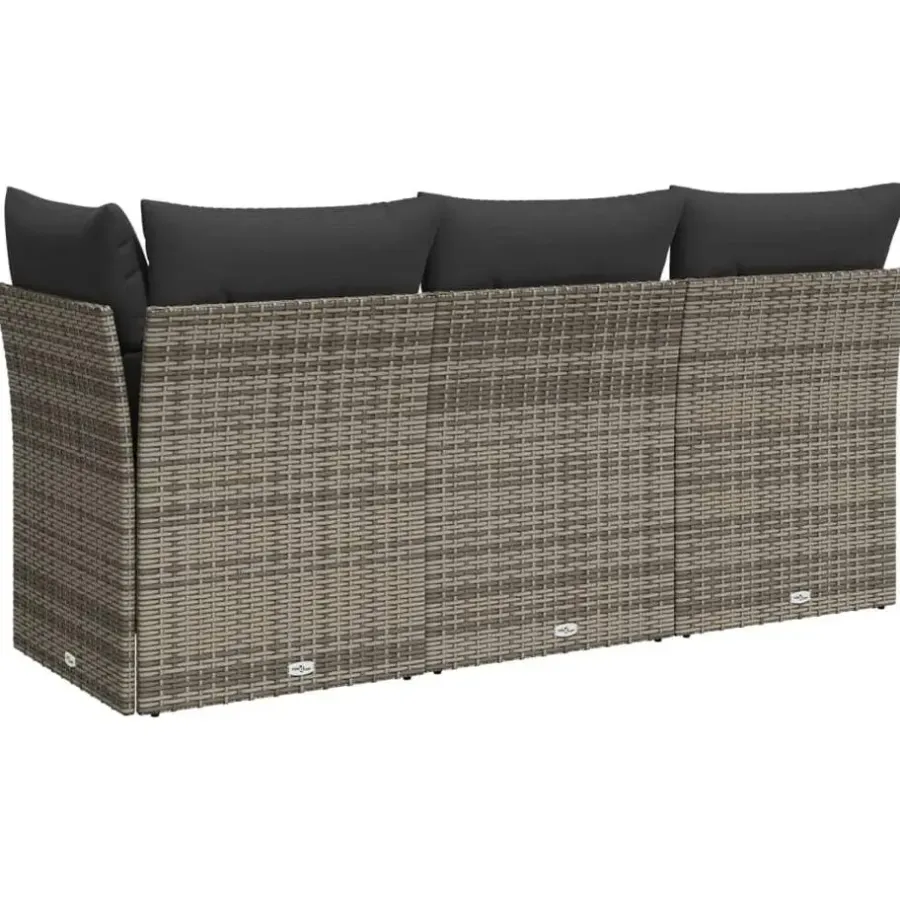 Loungebanken-vidaXL - Tuinbank - Grijs - Poly rattan
