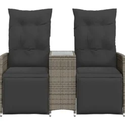 vidaXL - Tuinbank - Grijs - Poly rattan