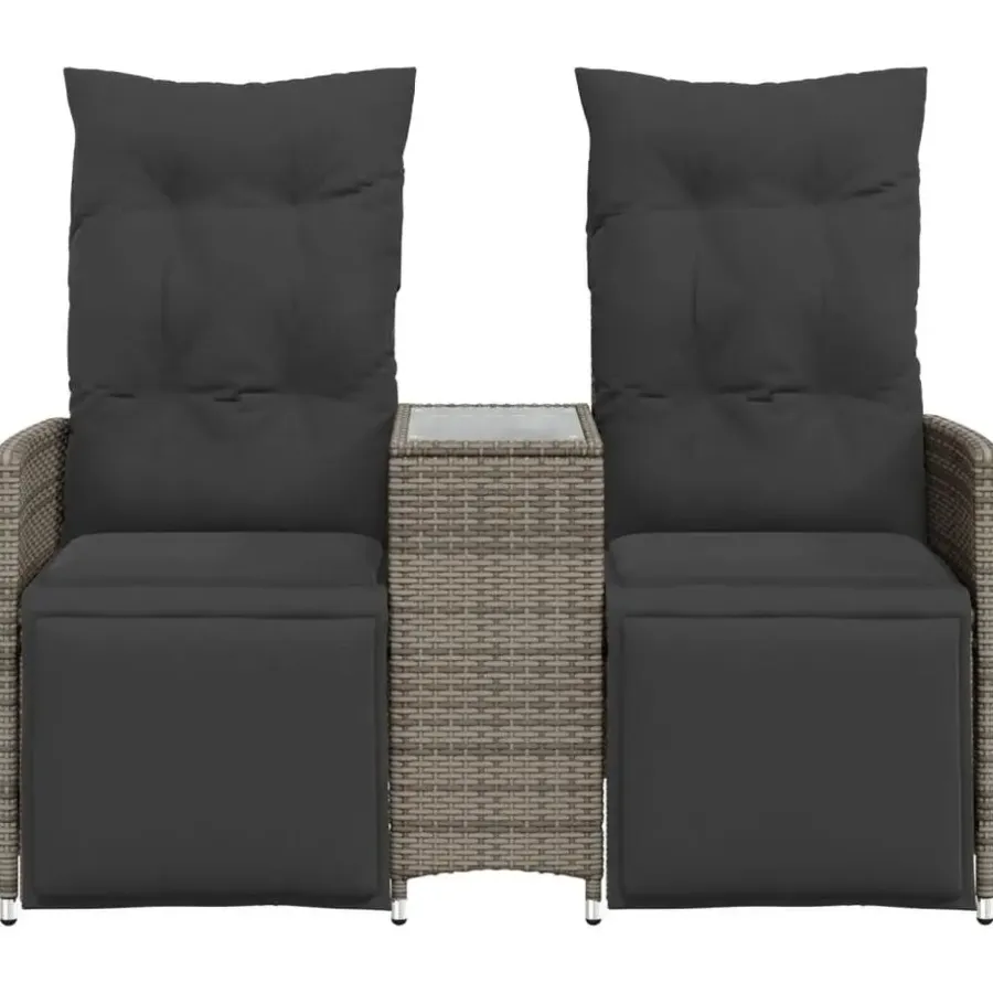 vidaXL - Tuinbank - Grijs - Poly rattan