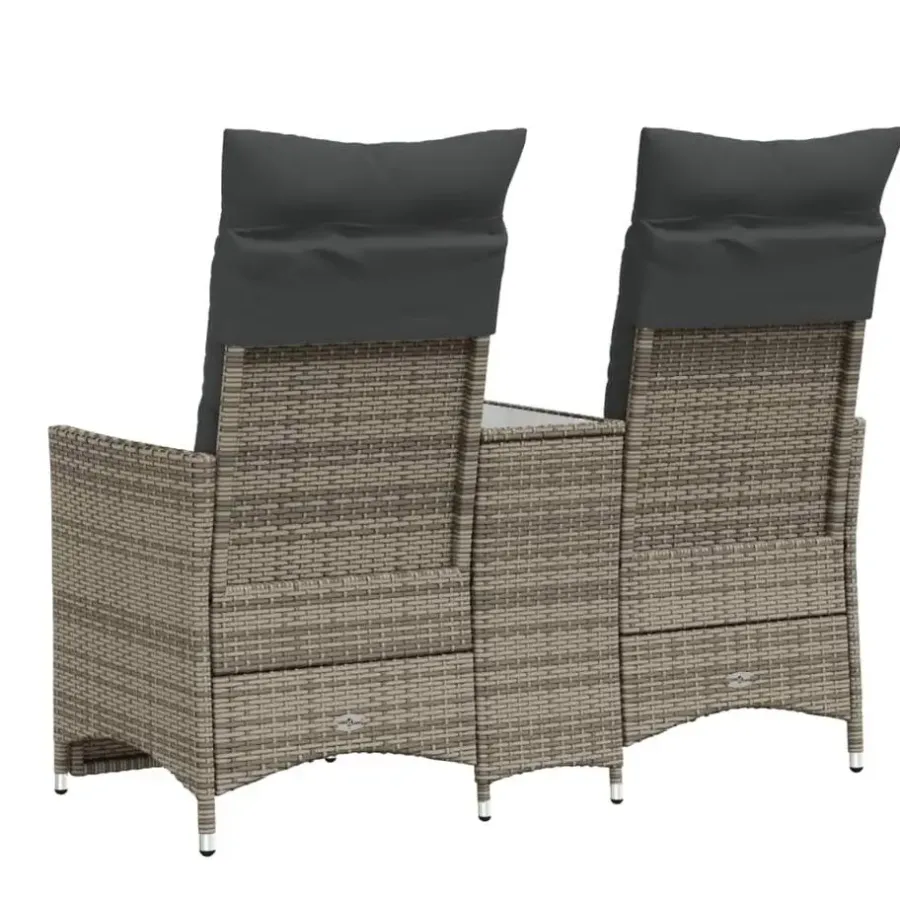 vidaXL - Tuinbank - Grijs - Poly rattan