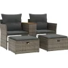 vidaXL - Tuinbank - Grijs - Poly rattan