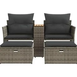 vidaXL - Tuinbank - Grijs - Poly rattan