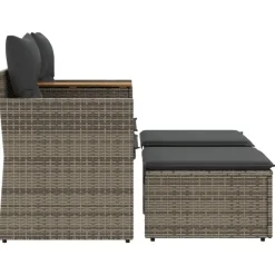 vidaXL - Tuinbank - Grijs - Poly rattan