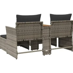 vidaXL - Tuinbank - Grijs - Poly rattan