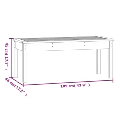 vidaXL - Tuinbank - Grijs - Massief grenenhout - 109x44x45 cm