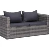 vidaXL - Tuinbank - Grijs - Polyetheen - 2 stuks