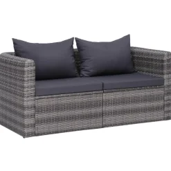 vidaXL - Tuinbank - Grijs - Polyetheen - 2 stuks