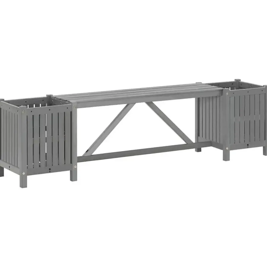 vidaXL - Tuinbank - Grijs - Acaciahout - 150 x 30 x 40 cm
