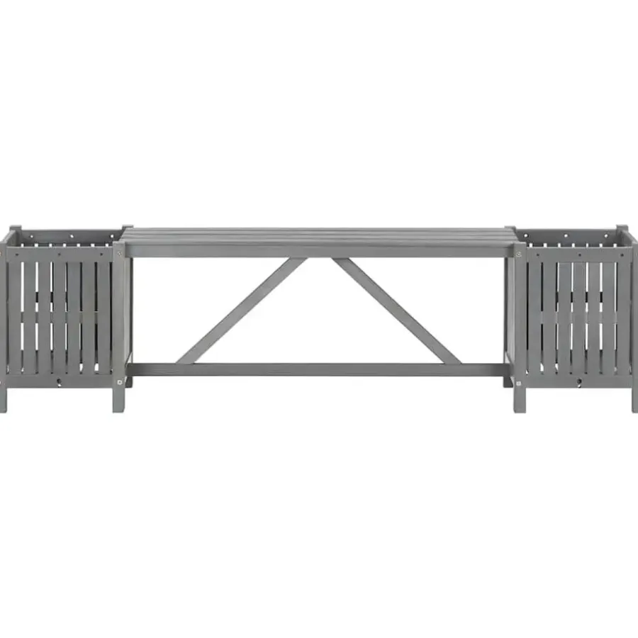 vidaXL - Tuinbank - Grijs - Acaciahout - 150 x 30 x 40 cm
