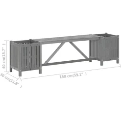 vidaXL - Tuinbank - Grijs - Acaciahout - 150 x 30 x 40 cm