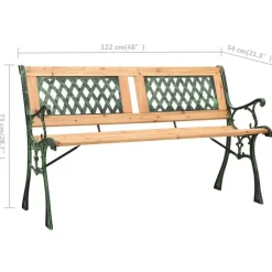 Tuinbanken-vidaXL - Tuinbank - Groen - Chinees vurenhout - 122 cm