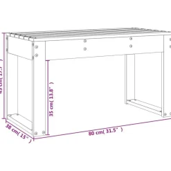 vidaXL - Tuinbank - Naturel - Massief grenenhout - 80x38x45 cm