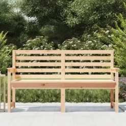 Tuinbanken-vidaXL - Tuinbank - Naturel - Massief grenenhout - 159.5x48x91.5 cm