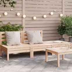 vidaXL - Tuinbank - Natuurlijk grenenhout - Grenenhout