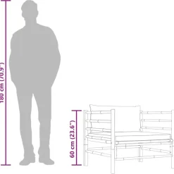 Tuinbanken-vidaXL - Tuinbank - Wit - Bamboe