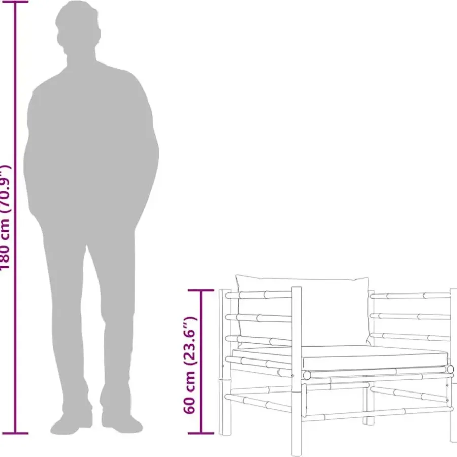 Tuinbanken-vidaXL - Tuinbank - Wit - Bamboe