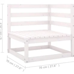 Palletbanken|Tuinbanken-vidaXL - Tuinbank - Wit - Grenenhout