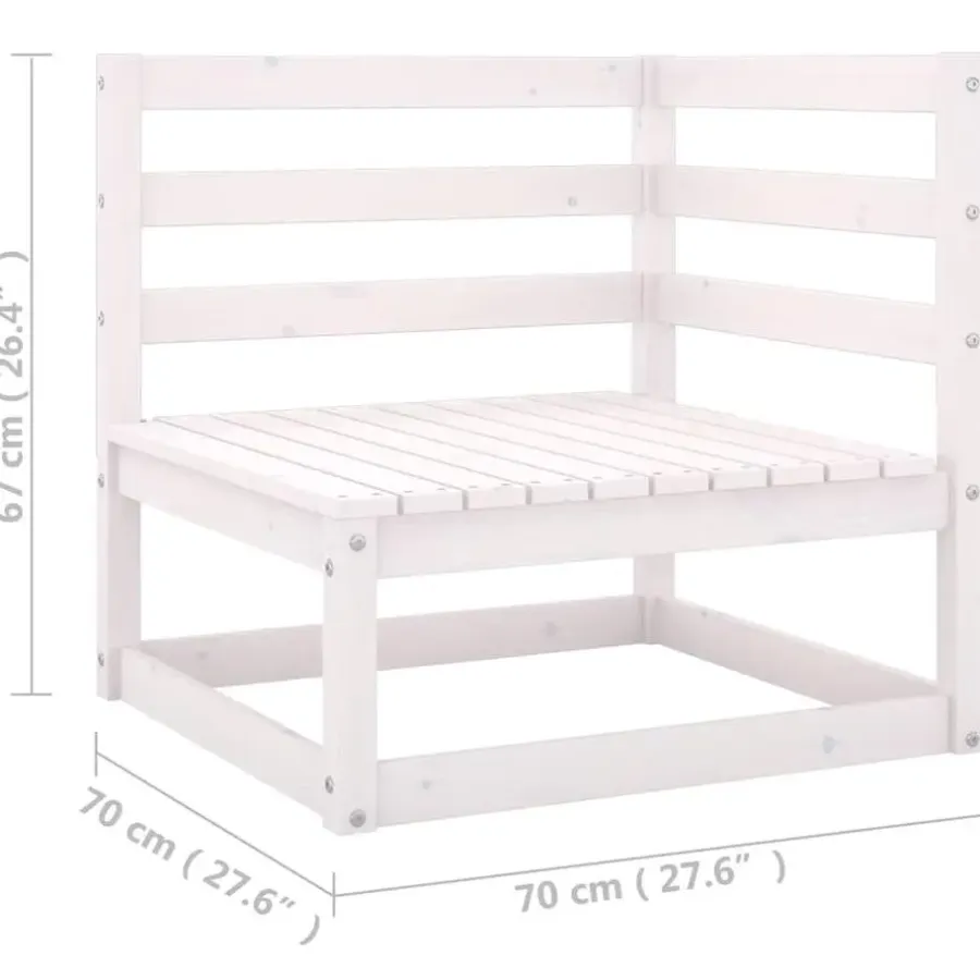 Palletbanken|Tuinbanken-vidaXL - Tuinbank - Wit - Grenenhout