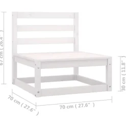 Palletbanken|Tuinbanken-vidaXL - Tuinbank - Wit - Grenenhout