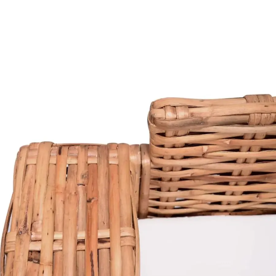 Loungebanken-vidaXL - Tuinbank - Wit - Rattan