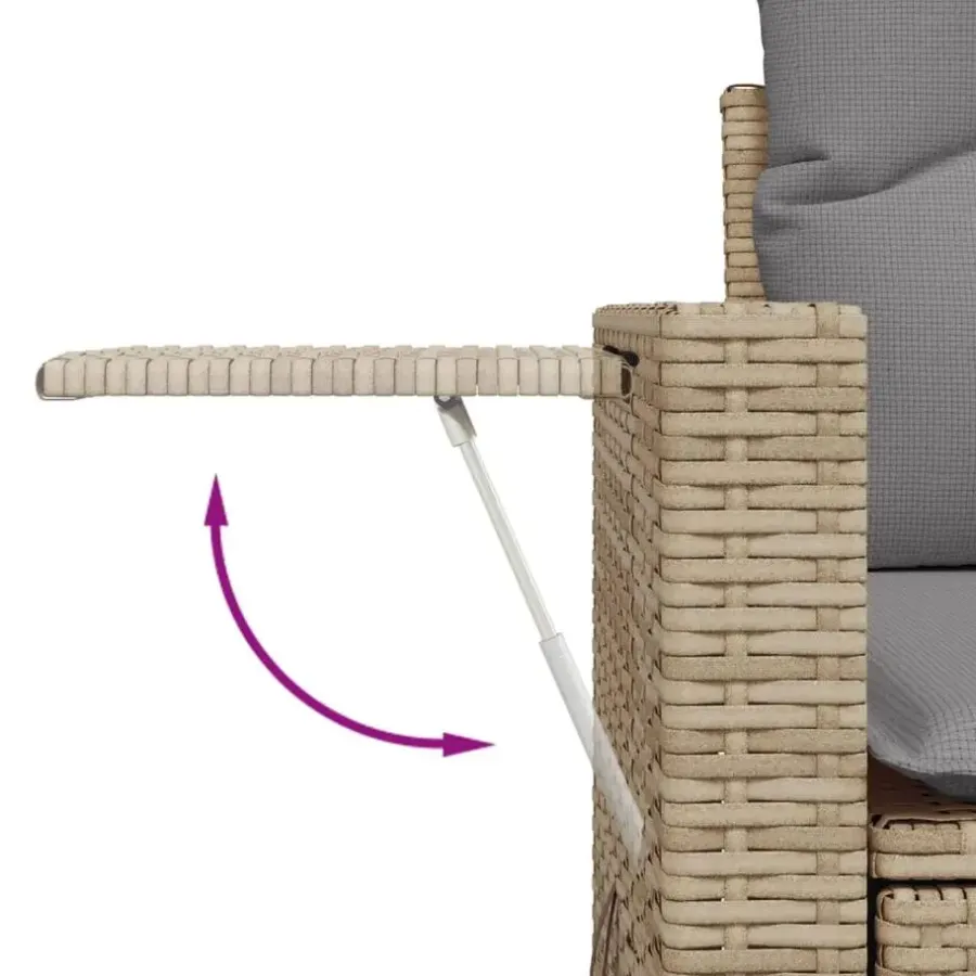 vidaXL - Tuinbank 2 -zits - Beige - Poly rattan - Met kussens
