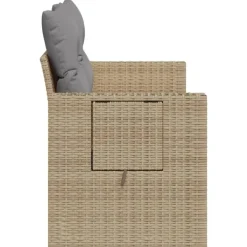 vidaXL - Tuinbank 2 -zits - Beige - Poly rattan - Met kussens