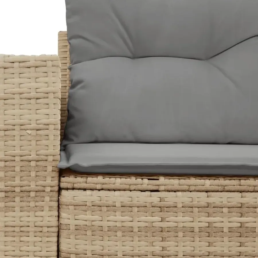 vidaXL - Tuinbank 2 -zits - Beige - Poly rattan - Met kussens