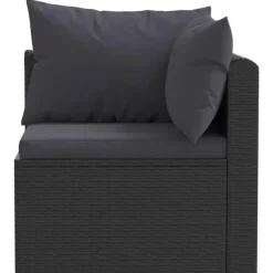 Loungebanken-vidaXL - Tuinbank - Zwart - Poly rattan