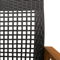 vidaXL - Tuinbank - Zwart - Poly rattan en acaciahout - 112 cm