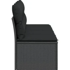 Loungebanken-vidaXL - Tuinbank - Zwart - Poly rattan