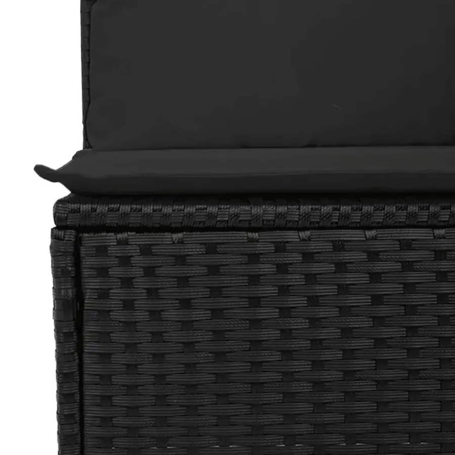 Loungebanken-vidaXL - Tuinbank - Zwart - Poly rattan
